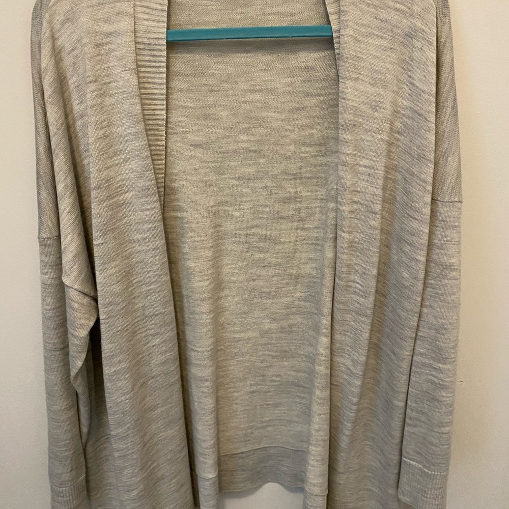 Gray/Beige Loft XL Duster Cardigan